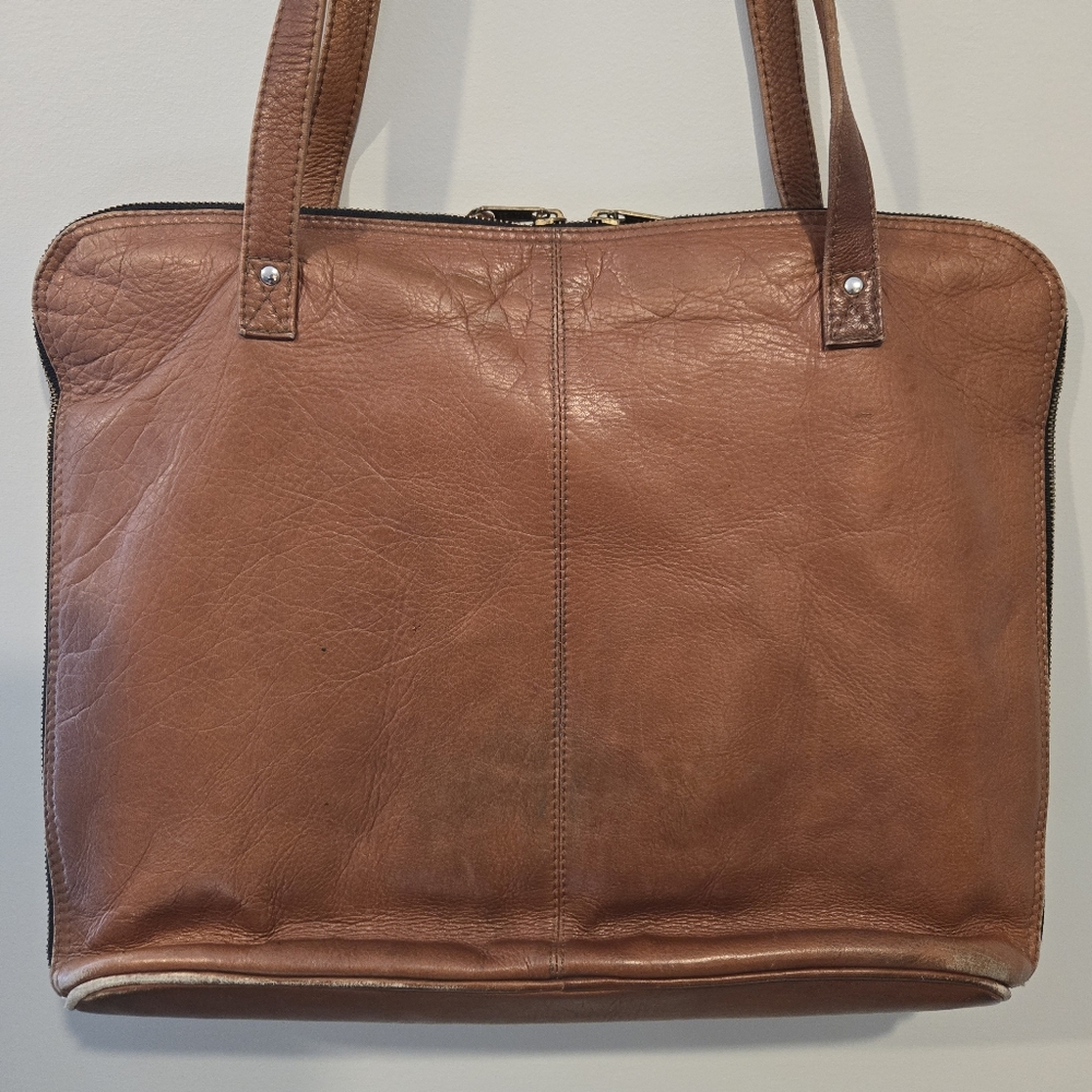 Vintage Frye Leather Zip Around Shoulder Bag X Briefcase